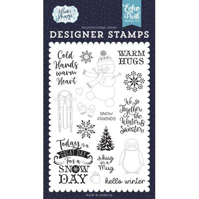 Echo Park Winter Magic Clear Stamps - Warm Hugs